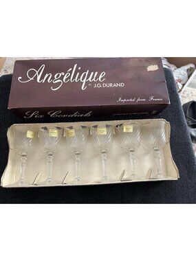 Vintage LUMINARC JG DURAND Angelique   Wine Glasses France  Original Box New